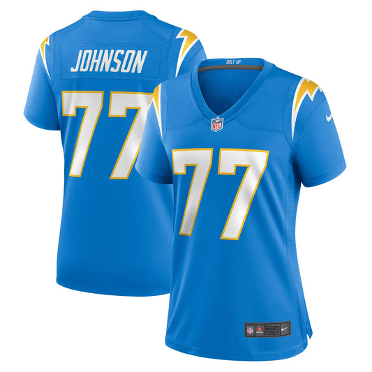 Zion Johnson Los Angeles Chargers Nike Women&#8217;s Player Game Jersey &#8211; Powder Blue